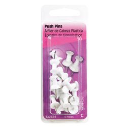 HILLMAN White Push Pins 16 pc