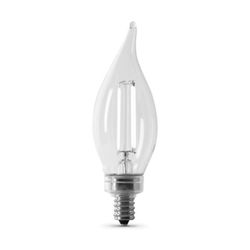 Feit White B10 E12 (Candelabra) Filament LED Bulb Soft White 60 Watt Equivalence 2 pk