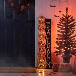 Glitzhome Happy Halloween Porch Decor Wood 1 pk