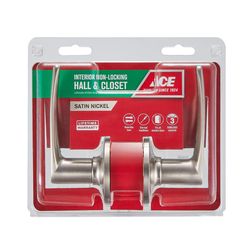 Ace Straight Lever Satin Nickel Passage Lockset 1-3/4 in.