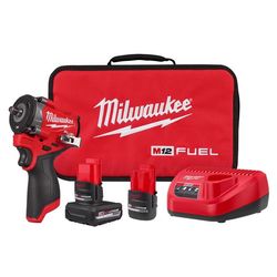 Milwaukee M12 FUEL 3/8 in. Cordless Brushless Impact Wrench Kit (Battery & Charger)