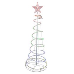Celebrations LED Multi Spiral RGB Ribbon 4 ft. Yard Decor