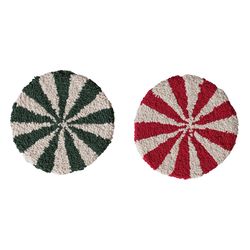 Creative Co-Op Red/Green Cotton Tufted Candy Table Decor