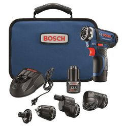 Bosch 12V MAX Flexiclick 1/4 in. Brushed Cordless 5-In-1 Drill Kit (Battery & Charger)