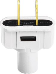 Leviton Residential Vinyl Straight Blade Plug 1-15P 18-14 AWG 2 Pole 2 Wire