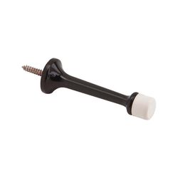 Ives 3-3/16 in. W X 7/8 in. L Aluminum Black Door Stop Mounts to wall 7/8 in.