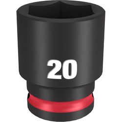 Milwaukee Shockwave 20 mm X 3/8 in. drive Metric/SAE 6 Point Standard Impact Socket 1 pc