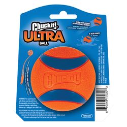Chuckit! Ultra Ball For Dog Blue/Orange Rubber Fetch Ball Dog Toy Large 1 pk