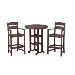 POLYWOOD Ivy Terrace 3 pc Brown Plastic Bar Height Set