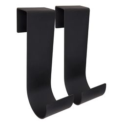 MIDE Products 10 in. L Powder Coated Black Aluminum Long Slip-On Hook 25 lb. cap. 2 pk