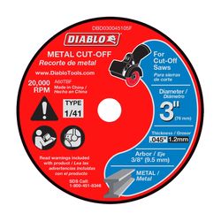 Diablo 3 in. D X 3/8 in. X .045 in. thick Aluminum Oxide Thin Kerf Metal Cut-Off Disc 5 pk