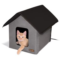 K&H Pet Prodcuts Polyester Cat House Black/Gray 17 in. H X 19 in. W X 22 in. D