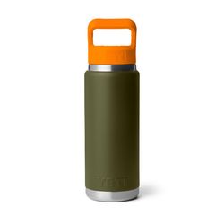 YETI Rambler 26 oz King Crab Orange/Olive BPA Free Bottle with Straw Cap