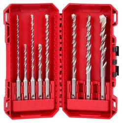Milwaukee M/2 Assorted in. Carbide Rotary Hammer Drill Bit Set SDS-Plus Shank 8 pc