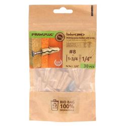 RAWLPLUG 1/4 in. D X 1.75 in. L Polypropylene Phillips Head Drywall Anchor 30 pc