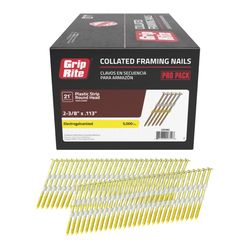 Grip-Rite 2-3/8 in. L X 12 Ga. Angled Strip Electro Galvanized Framing Nails 21 deg 5000 pk