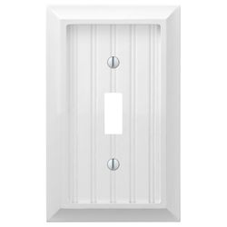 Amerelle Cottage White 1 gang Compressed Composite Toggle Wall Plate 1 pk