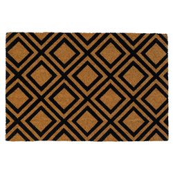 Entryways 36 in. W X 24 in. L Black/Natural Diamonds Coir Door Mat