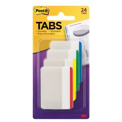 Post-it Tabs 2 in. W X 1.5 in. L Assorted Sticky Filing Tabs 4 pad