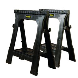 STANLEY 33 in. H X 27 in. W X 4 in. D Folding Sawhorse 1000 lb. cap. 2 pc