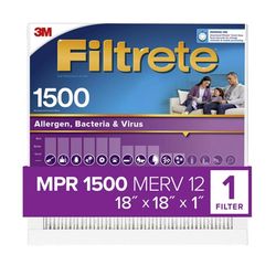 Filtrete 18 in. W X 18 in. H X 1 in. 1500 MPR Pleated Ultra Allergen Filter 1 pk
