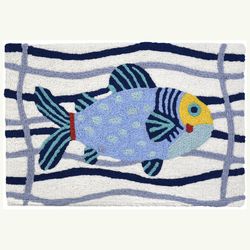 Jellybean 20 in. W X 30 in. L Multi-color Fish Ropes Polyester Accent Rug