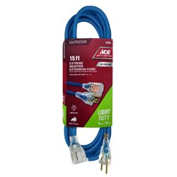 Ace Outdoor 15 ft. L Blue Extension Cord 16/3 SJOW