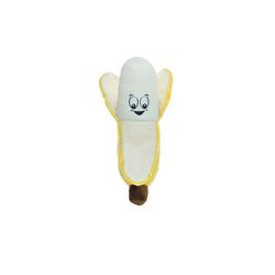 Boss Pet Chomper For Dog Yellow/White Plush Banana Dog Toy Small 1 pk