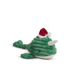 HuggleHounds Knottie For Dog Green/White Plush Noe Narwhal Dog Toy Large 1 pk