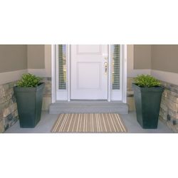 Linon Home Decor Jacklin 2 ft. W X 3 ft. L Cream/Tan Stripe Polyester Accent Rug