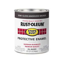 Rust-Oleum Stops Rust Indoor and Outdoor Semi-Gloss Anodized Bronze Rust Prevention Paint 1 qt