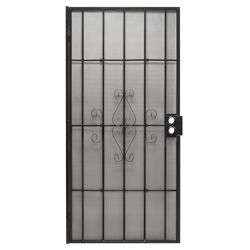 Precision 81-3/4 in. H X 30 in. W Regal Black Steel Security Door