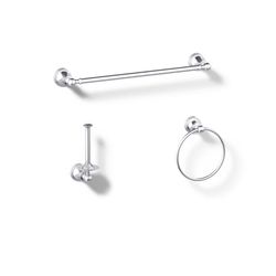 Kohler Facile Polished Chrome Silver Bathroom Hardware Kit Metal