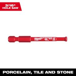 Milwaukee Diamond Max 3/16 in. Diamond Grit Glass/Porcelain/Tile/Stone 3 in. L X 1/4 in. D Hole Saw