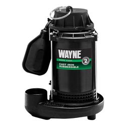 Wayne 1/2 HP 5100 gph Cast Iron Tethered Float Switch AC Submersible Sump Pump 8 ft³