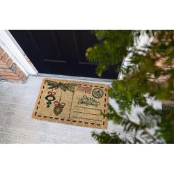 Entryways 30 in. W X 18 in. L Brown Merry Mailbox Coir Door Mat
