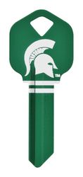 HILLMAN NCAA Kwikset/66 KW1 House/Office Key Blank Single Green