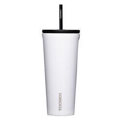 Corkcicle Cold Cup 24 oz Gloss White BPA Free Insulated Straw Tumbler