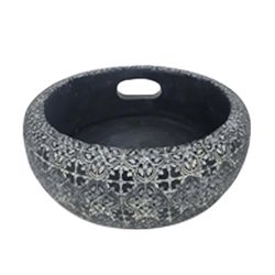 Exhart Black/Gray Resin 5 in. L X 5 in. W Echo Dot Holder Outdoor Decoration