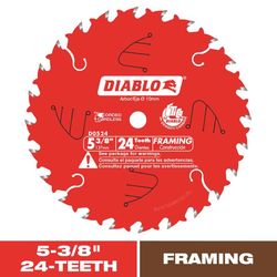 Diablo 5-3/8 in. D X 10 mm TiCo Hi-Density Carbide Trim Saw Blade 24 teeth 1 pk