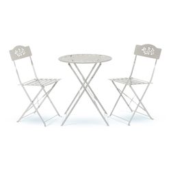 Alpine 3 pc White Steel Bistro Set