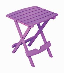 Adams Quik-Fold Bright Violet Rectangular Resin Folding Side Table