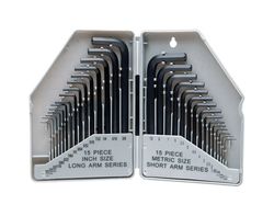 Performance Tool Metric and SAE Long and Short Arm Hex Key Set 30 pc