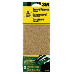 3M 9 in. L X 3-2/3 in. W 60 Grit Aluminum Oxide Sandpaper 6 pk