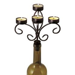 TWINE Boulevard Wrought Iron Wine Bottle Candelabra