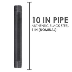 STZ Industries 1 in. MIP each X 1 in. D MIP Black Steel 10 in. L Nipple