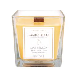 House of Velas Candlewood Yellow Cali Lemon Scent Candle 15 oz