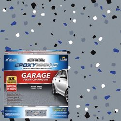 Rust-Oleum Epoxyshield Gloss Gray Water-Based Amine Cured Epoxy Garage Floor Coating Kit 1 gal