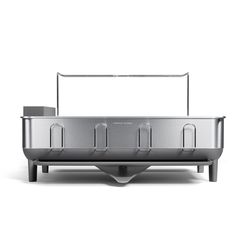 Simplehuman 22.3 in. L X 20 in. W X 11.5 in. H Gray Plastic/Stainless Steel Dish Drain Set