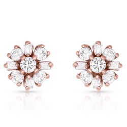 Montana Silversmiths Women's Simply Brilliant Rose Flower Rose Gold Earrings Water Resistant